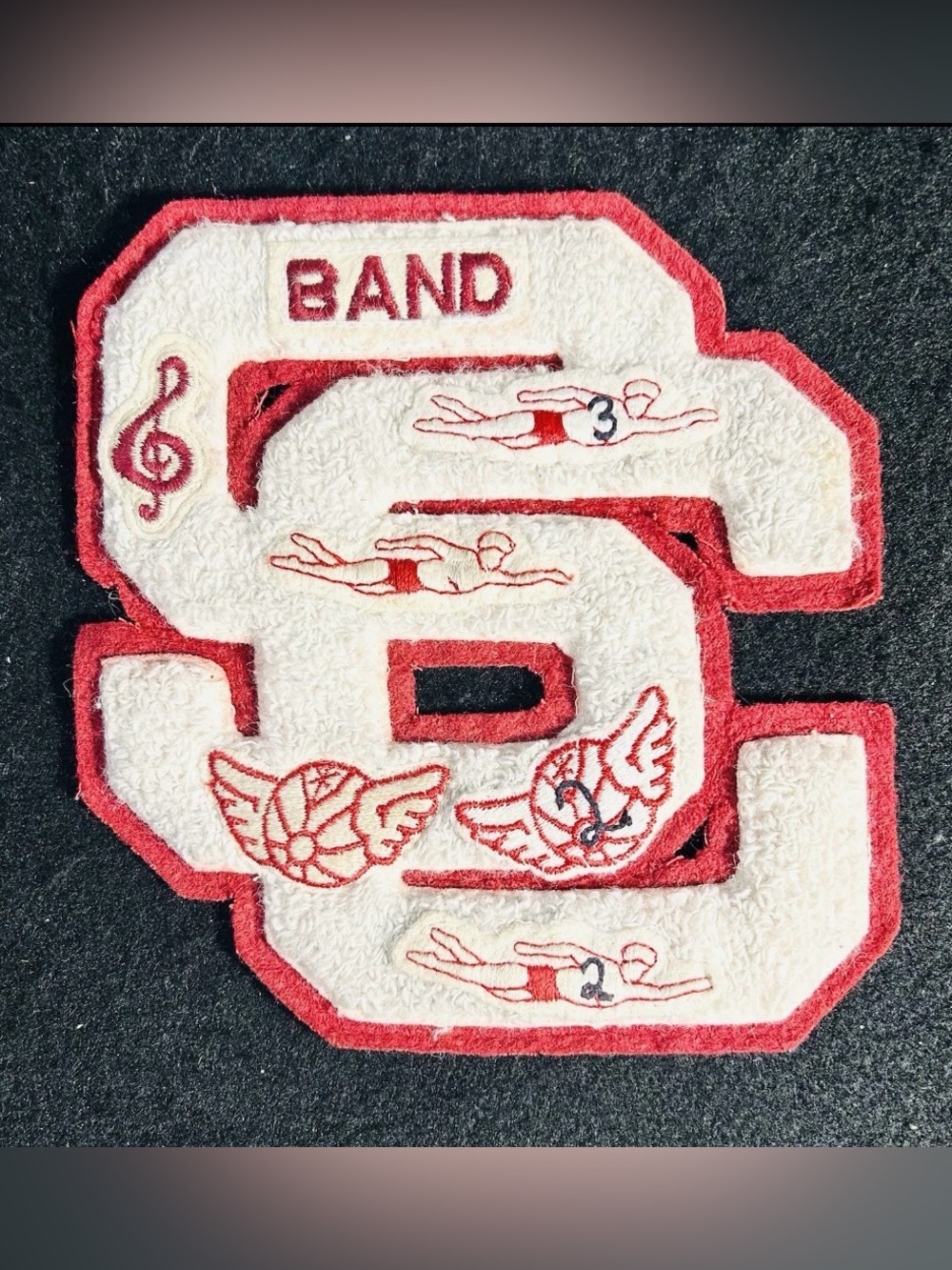 Vintage Santa Cruz, Ca High School Red & White ‘SC’ Letterman’s Patch